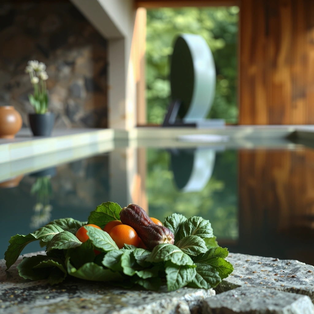 Frische Vitalstoffe: Bio-Gemüse und Kräuter auf Naturstein